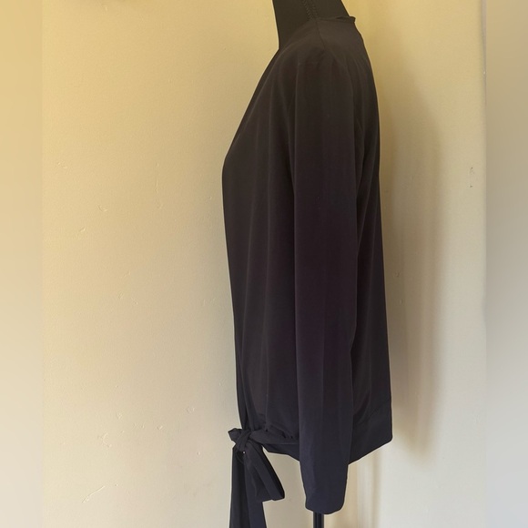 COS Tie-Front V-Neck Blouse Top, Black, Size 38/8 - Picture 4 of 11
